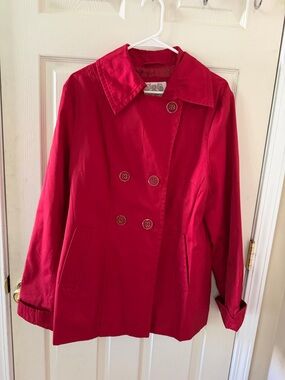 Esprit Red Double-Breasted Pea Coat